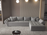 Colțar extensibil dumonde cu ladă de depozitare si sezut confortabil din spuma HR, Loana XL Royal Gri II 335x185 cm Fabrica
