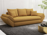 Canapea extensibilă dumonde cu ladă de depozitare si sezut confortabil din spuma HR, Loana Ambience Mustar 250x100 cm Fabrica