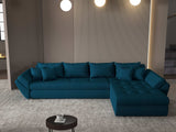 Colțar extensibil dumonde cu ladă de depozitare si sezut confortabil din spuma HR, Loana XL Enjoy Verde Petrol II 335x185 cm Fabrica