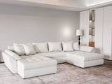 Colțar extensibil dumonde cu ladă de depozitare si sezut confortabil din spuma HR, Loana U Bej Euphoria 355x185 cm Fabrica