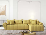 Colțar extensibil dumonde cu ladă de depozitare si sezut confortabil din spuma HR, Berlin XL Enjoy Lux Melon 350x185 cm II Fabrica