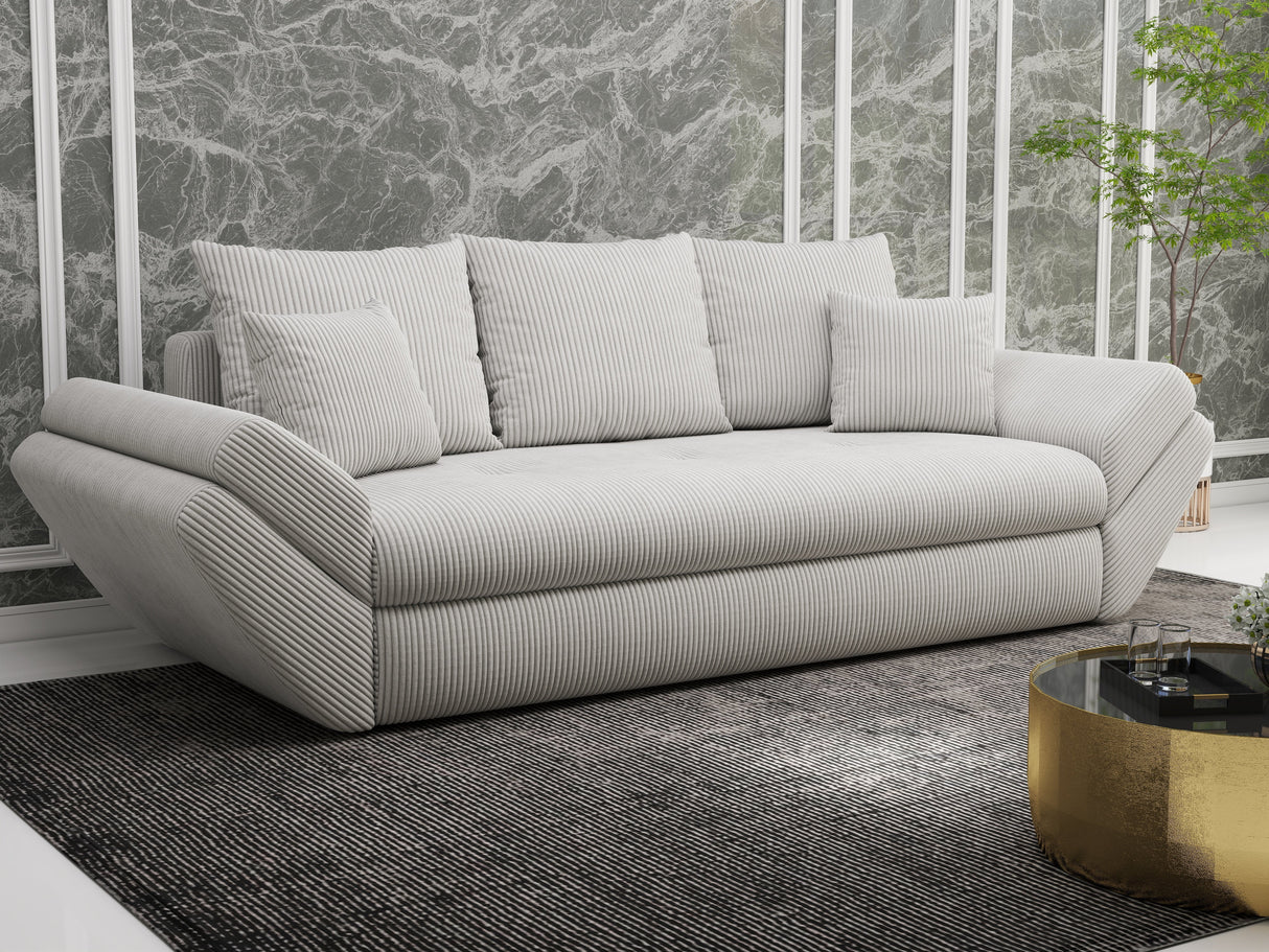 Canapea extensibilă dumonde cu ladă de depozitare si sezut confortabil din spuma HR, Loana Zoom Grey 250x100 cm Fabrica
