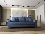 Canapea extensibilă dumonde cu ladă de depozitare si sezut confortabil din spuma HR, Kronos Enjoy Albastru 210x100 cm fabrica