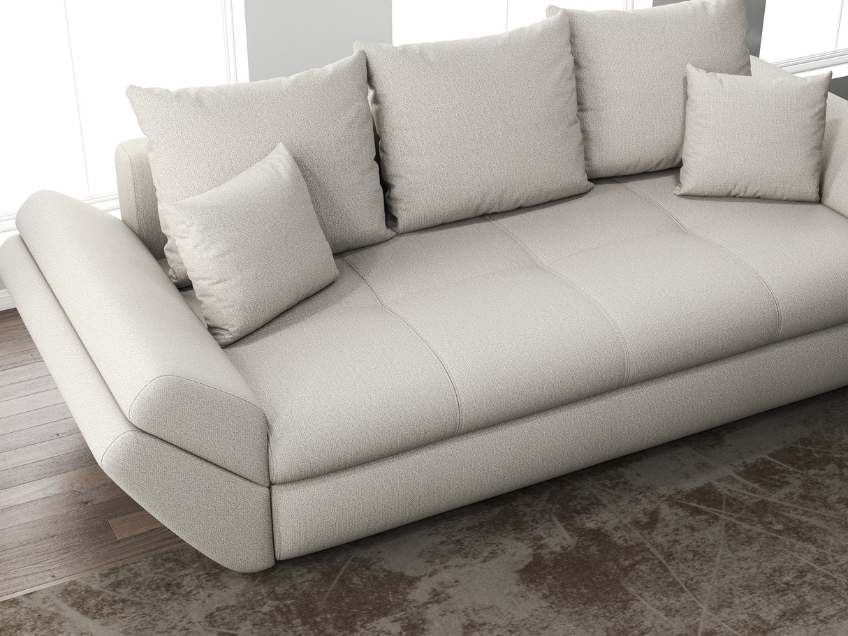 Canapea extensibilă dumonde cu ladă de depozitare si sezut confortabil din spuma HR, Loana Bej 250x100 cm Fabrica