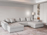 Colțar extensibil dumonde cu ladă de depozitare si sezut confortabil din spuma HR, Loana U Gri Euphoria 355x185 cm Fabrica