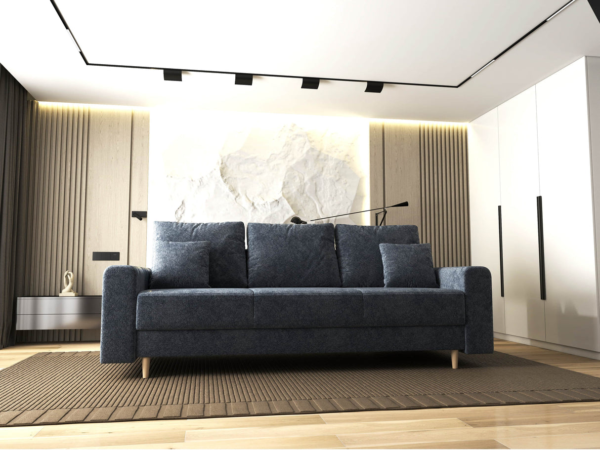 Canapea extensibilă dumonde cu ladă de depozitare si sezut confortabil din spuma HR, Kronos Euphoria Gri Grafit 210x100 cm fabrica
