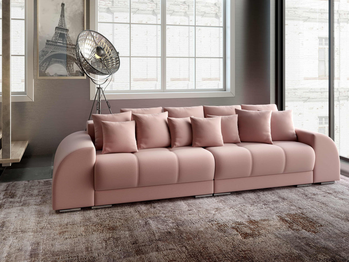 Canapea extensibilă dumonde cu 2 lăzi de depozitare si sezut confortabil din spuma HR, Verona Pink 310x100 cm Fabrica