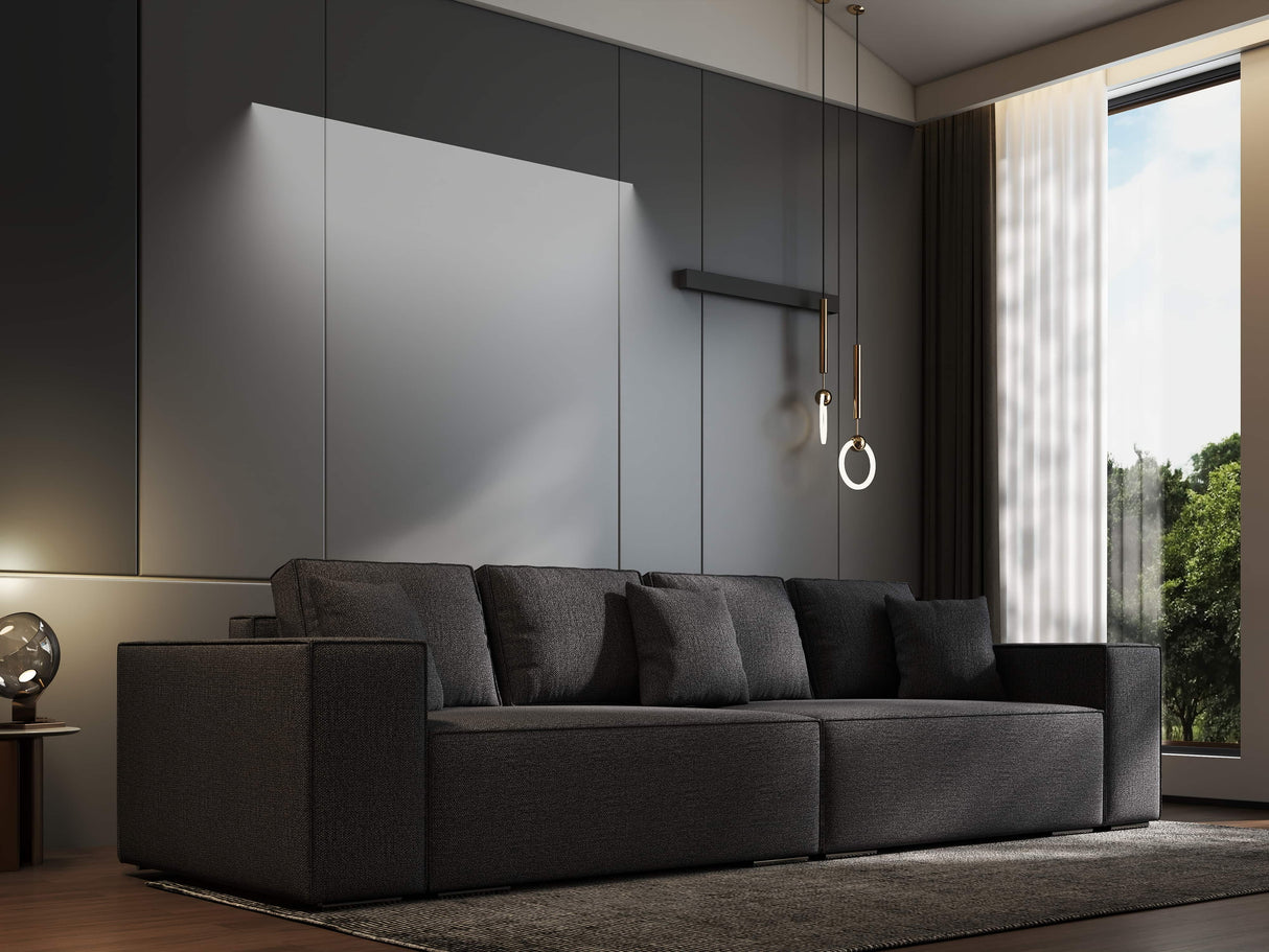 Canapea extensibilă dumonde cu ladă de depozitare si sezut confortabil din spuma HR, Dream Enjoy Grafit 310x100 cm Fabrica