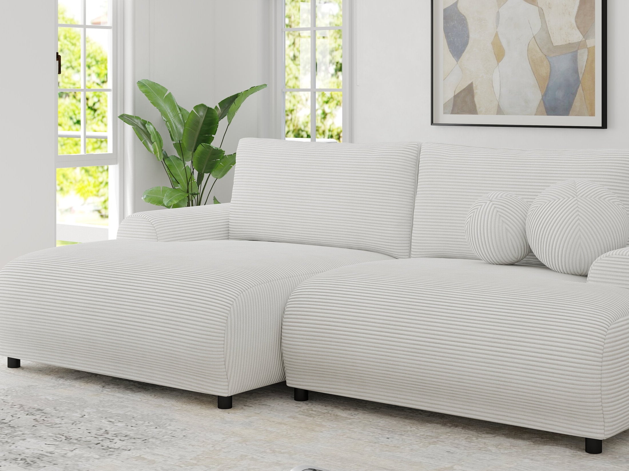 Colțar extensibil dumonde cu ladă de depozitare și șezut confortabil din spumă HR, Carlo Zoom Gri 240x145 cm