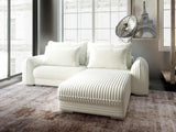 Colțar extensibil dumonde cu ladă de depozitare si sezut confortabil din spuma HR, Denver Ambience Alb 275x185 cm II Fabrica