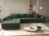 Colțar extensibil dumonde cu ladă de depozitare si sezut confortabil din spuma HR, Loana XL Ambience Verde 335x185 cm Fabrica