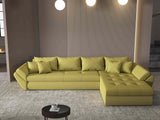 Colțar extensibil dumonde cu ladă de depozitare si sezut confortabil din spuma HR, Loana XL Enjoy Verde II 335x185 cm Fabrica