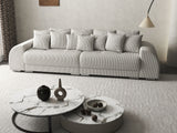 Canapea extensibilă dumonde cu 2 lăzi de depozitare si sezut confortabil din spuma HR, Verona Zoom Light Grey 310x100 cm Fabrica