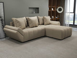 Colțar extensibil dumonde cu ladă de depozitare si sezut confortabil din spuma HR, Berlin Enjoy Beige 280x185 cm II Fabrica