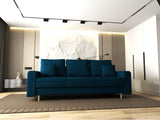 Canapea extensibilă dumonde cu ladă de depozitare si sezut confortabil din spuma HR, Kronos Enjoy Verde Petrol 210x100 cm fabrica