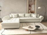 Colțar extensibil dumonde cu ladă de depozitare si sezut confortabil din spuma HR, Loana XL Ambience Alb 335x185 cm Fabrica