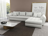 Colțar extensibil dumonde cu ladă de depozitare si sezut confortabil din spuma HR, Loana XL Euphoria Alb II 335x185 cm Fabrica