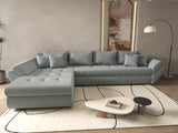 Colțar extensibil dumonde cu ladă de depozitare si sezut confortabil din spuma HR, Loana XL Zoom Gri 335x185 cm Fabrica