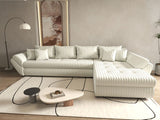 Colțar extensibil dumonde cu ladă de depozitare si sezut confortabil din spuma HR, Loana XL Ambience Alb II 335x185 cm Fabrica