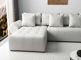 Colțar extensibil dumonde cu ladă de depozitare si sezut confortabil din spuma HR, Berlin XL Zoom Pearl 350x185 cm Fabrica