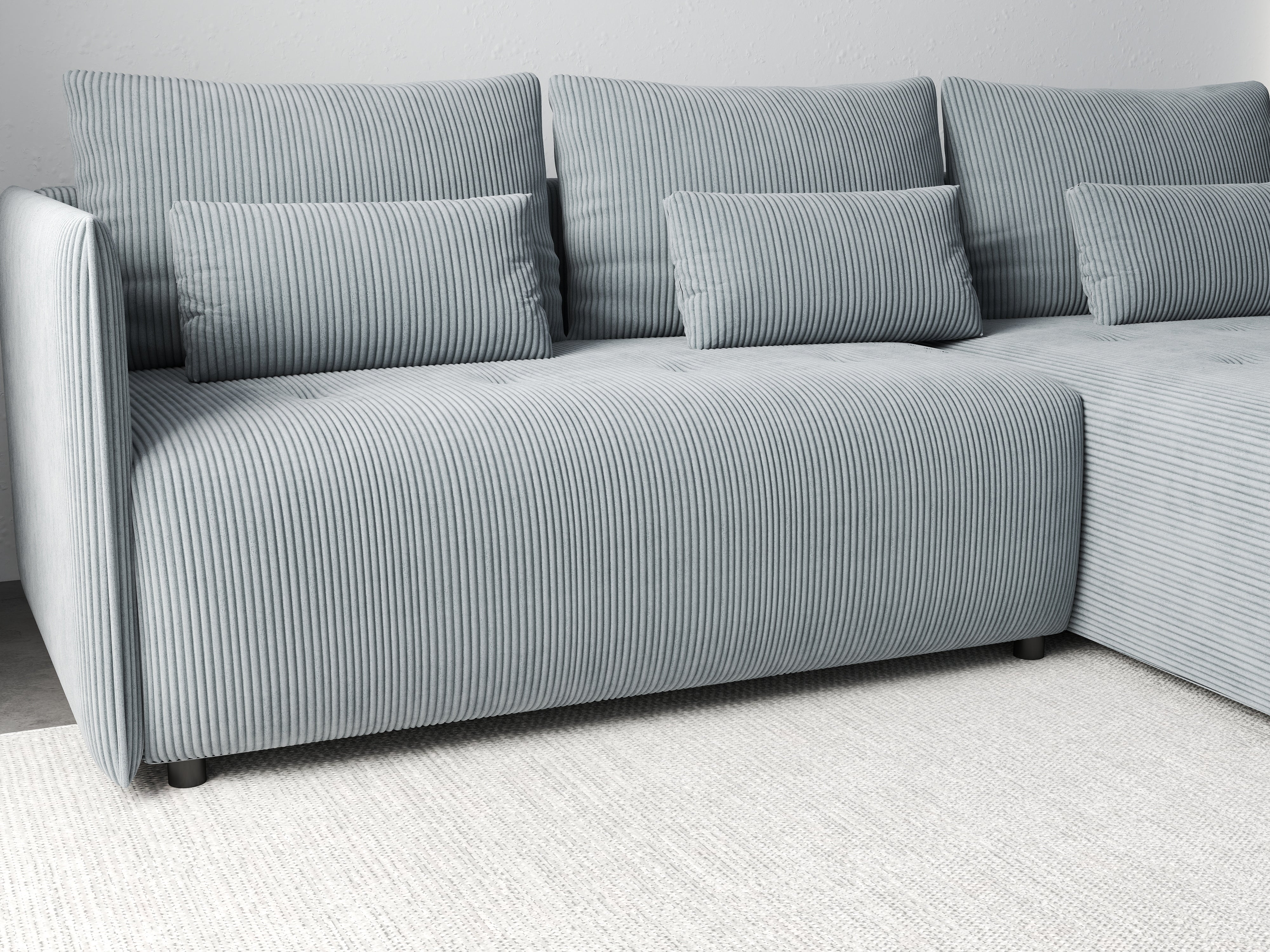 Colțar extensibil dumonde cu ladă de depozitare si sezut confortabil din spuma HR, Malta Zoom Mint II 235x185 cm Fabrica