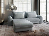 Colțar extensibil dumonde cu ladă de depozitare si sezut confortabil din spuma HR, Denver Zoom Gri Mint 275x185 cm Fabrica