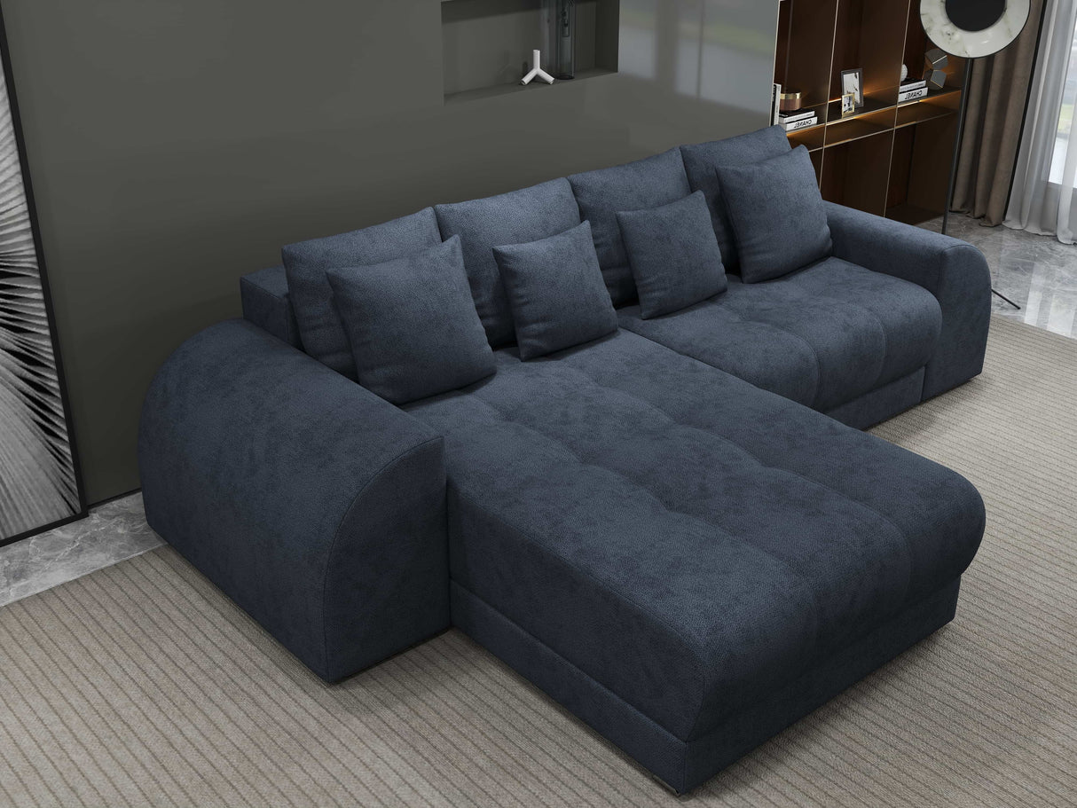 Colțar extensibil dumonde cu ladă de depozitare si sezut confortabil din spuma HR, Verona Enjoy Gri Antracit 290x185 cm Fabrica