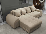 Colțar extensibil dumonde cu ladă de depozitare si sezut confortabil din spuma HR, Verona Enjoy Beige 290x185 cm Fabrica