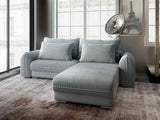 Colțar extensibil dumonde cu ladă de depozitare si sezut confortabil din spuma HR, Denver Zoom Gri Mint 275x185 cm II Fabrica