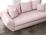 Canapea extensibilă dumonde cu ladă de depozitare si sezut confortabil din spuma HR, Loana Pink 250x100 cm Fabrica