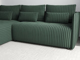 Colțar extensibil dumonde cu ladă de depozitare si sezut confortabil din spuma HR, Malta Ambience Verde II 235x185 cm