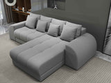 Colțar extensibil dumonde cu ladă de depozitare si sezut confortabil din spuma HR, Verona Enjoy Gri II 290x185 cm Fabrica