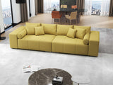 Canapea extensibilă dumonde cu ladă de depozitare si sezut confortabil din spuma HR, Marbela Enjoy Melon XXL 295x100 cm fabrica