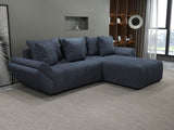 Colțar extensibil dumonde cu ladă de depozitare si sezut confortabil din spuma HR, Berlin Grey II 280x185 cm Fabrica