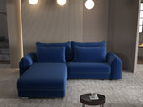 Colțar extensibil dumonde cu ladă de depozitare si sezut confortabil din spuma HR, Denver Royal Albastru 275x185 cm Fabrica