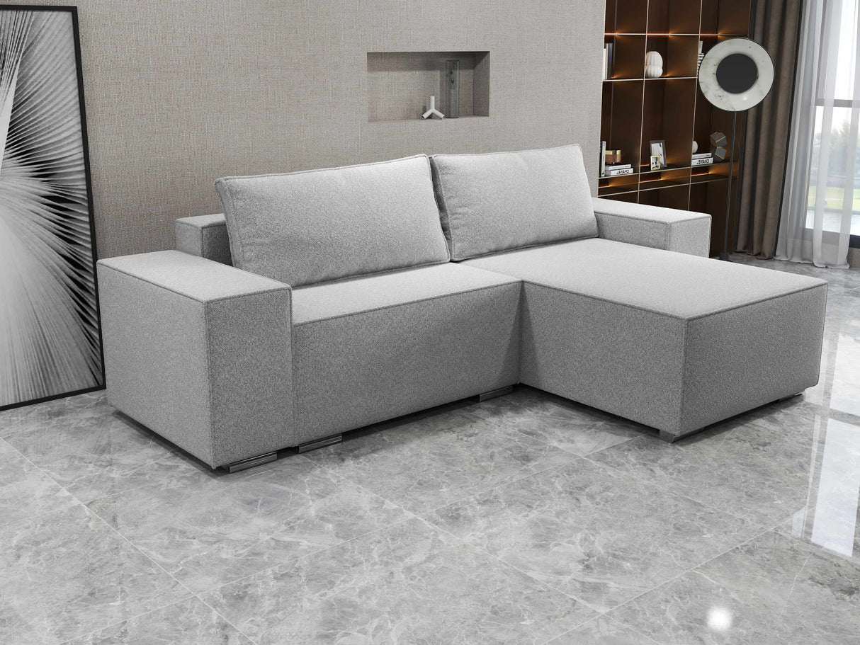 Colțar extensibil dumonde cu ladă de depozitare si sezut confortabil din spuma HR, Dream Euphoria Gri 290x185 cm II Fabrica