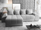 Colțar extensibil dumonde cu ladă de depozitare si sezut confortabil din spuma HR, Verona Euphoria Gri 290x185 cm Fabrica