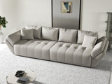 Canapea extensibilă dumonde cu ladă de depozitare si sezut confortabil din spuma HR, Berlin Beige 300x100 cm Fabrica
