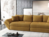 Canapea extensibilă dumonde cu ladă de depozitare si sezut confortabil din spuma HR, Loana Zoom Mustar 300x100 cm Fabrica