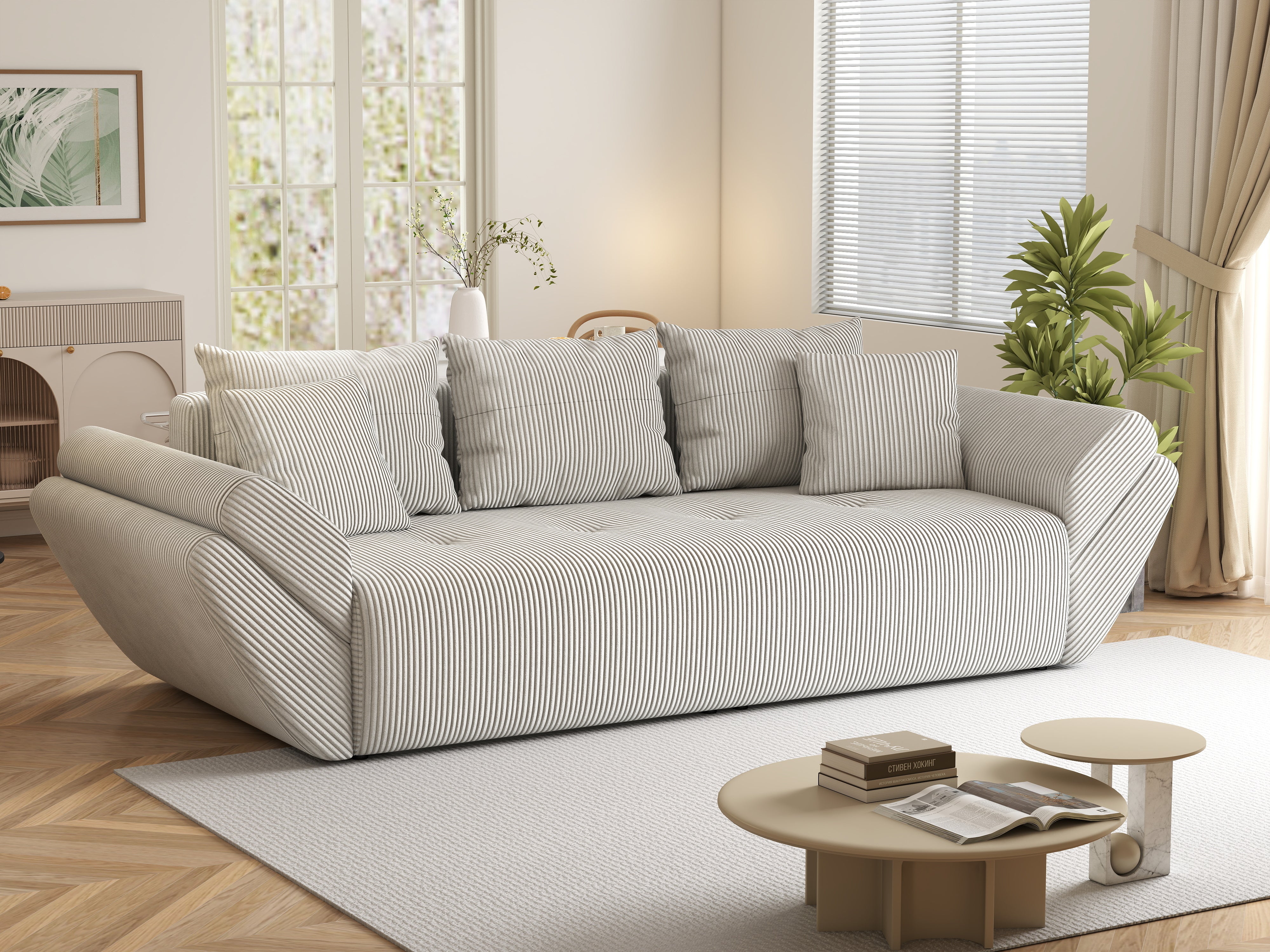 Canapea extensibilă dumonde cu ladă de depozitare si sezut confortabil din spuma HR, Berlin Zoom Grey 250x100 cm Fabrica