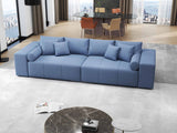 Canapea extensibilă dumonde cu ladă de depozitare si sezut confortabil din spuma HR, Marbela Enjoy Lux Blue XXL 295x100 cm fabrica