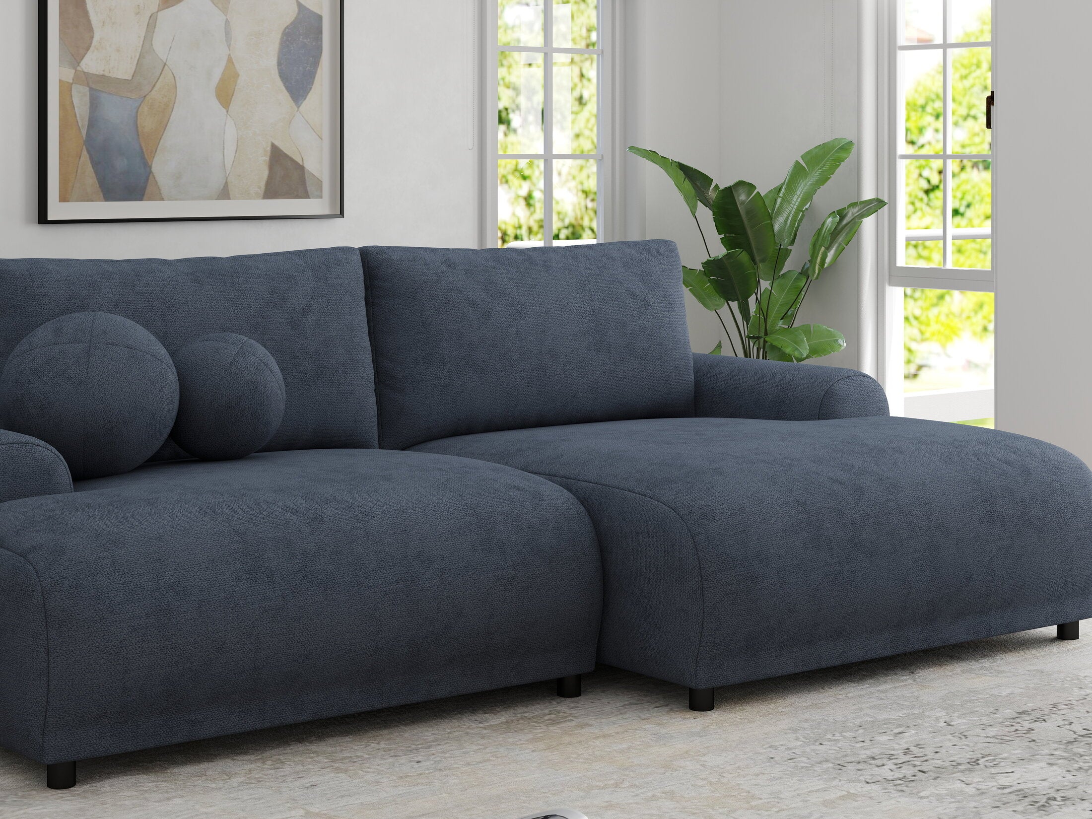 Colțar extensibil dumonde cu ladă de depozitare și șezut confortabil din spumă HR, Carlo Enjoy Antracit 240x145 cm II