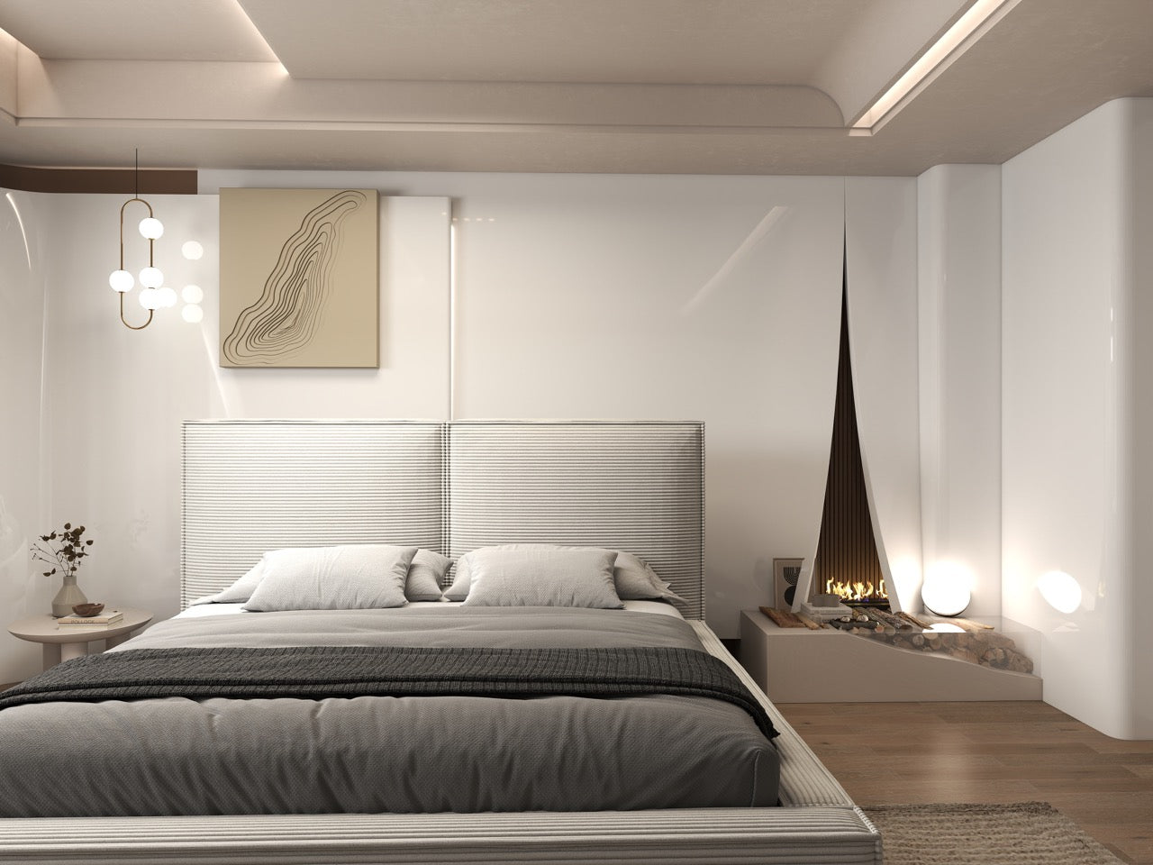 Pat dormitor dumonde, tapitat gri, Dreamer 180x200 cm, somiera rabatabila inclusa, spatiu depozitare