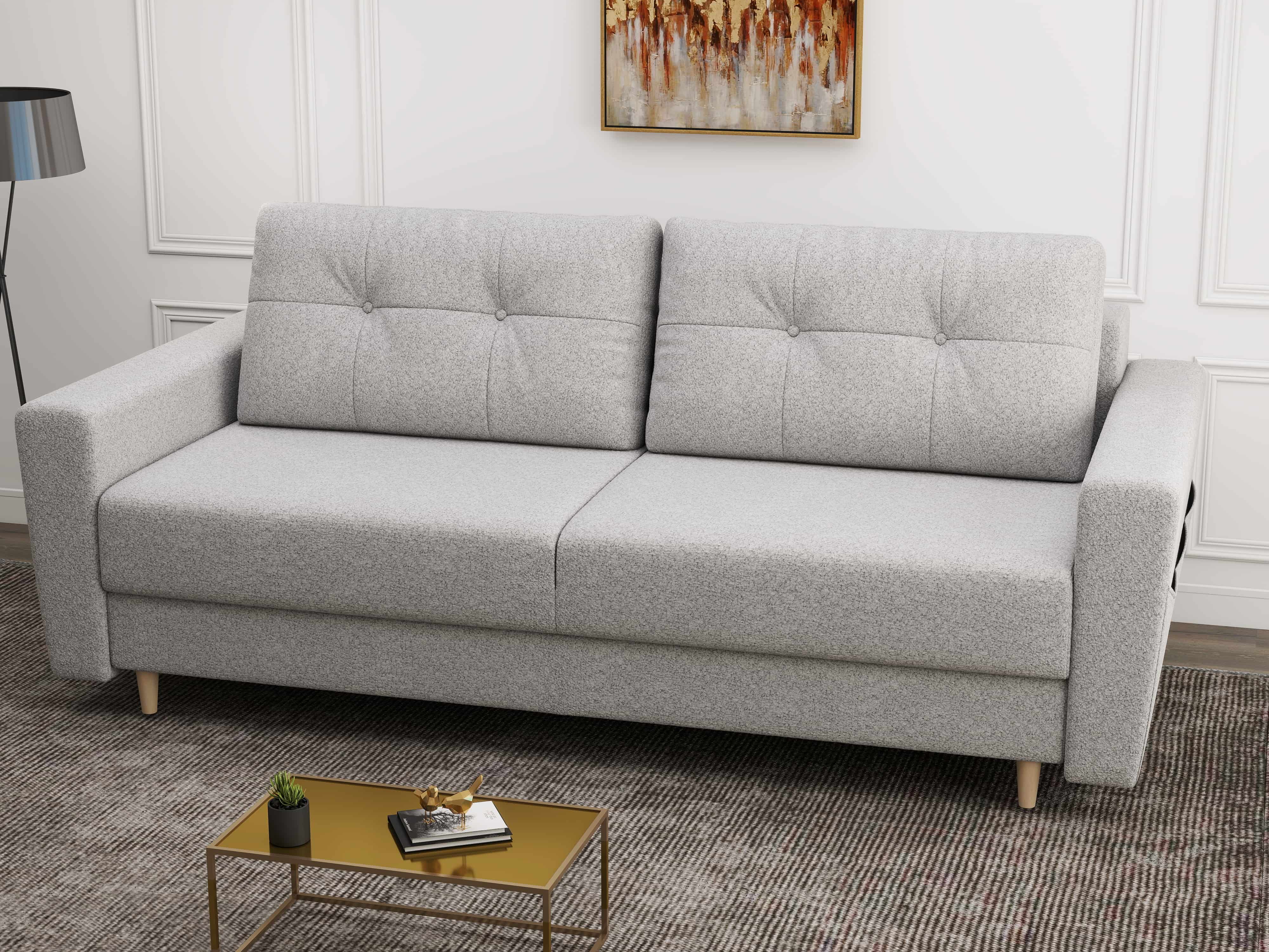 Canapea extensibilă dumonde cu ladă de depozitare si sezut confortabil din spuma HR, Summer Euphoria Gri 225x100 cm