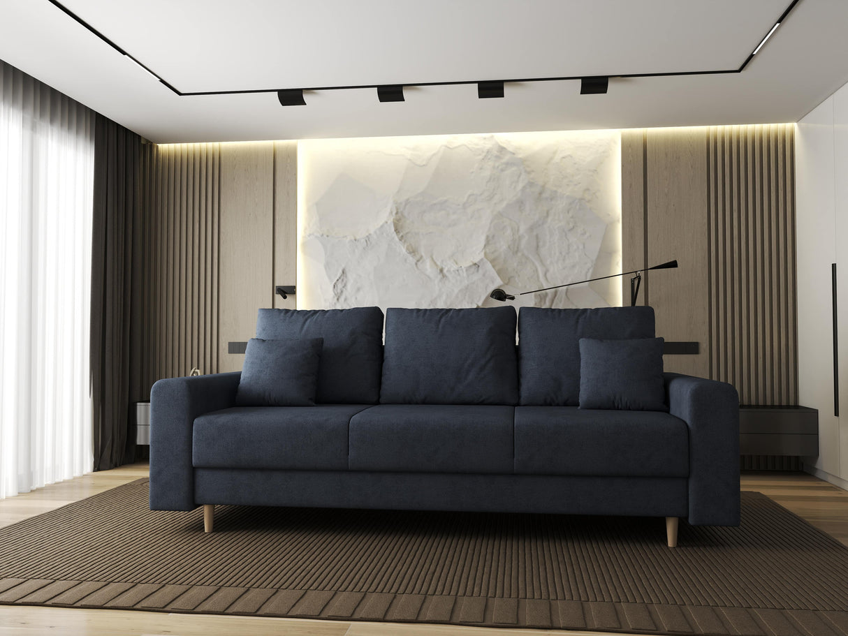 Canapea extensibilă dumonde cu ladă de depozitare si sezut confortabil din spuma HR, Kronos Enjoy Antracit 210x100 cm fabrica