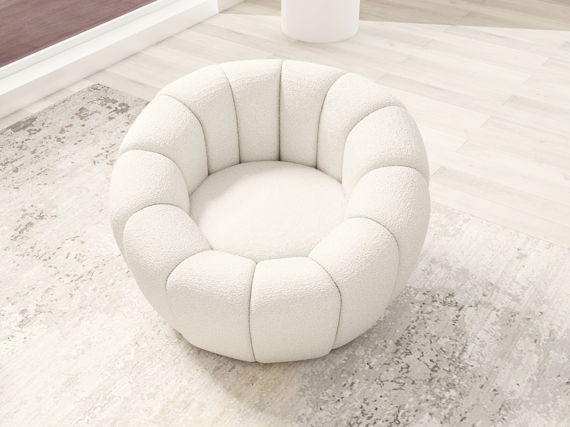 Fotoliu dumonde tapitat Bej modern Ravello 89x92cm