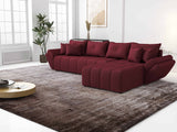 Colțar extensibil dumonde cu ladă de depozitare si sezut confortabil din spuma HR, Berlin XL Enjoy Lux Red 350x185 cm II Fabrica