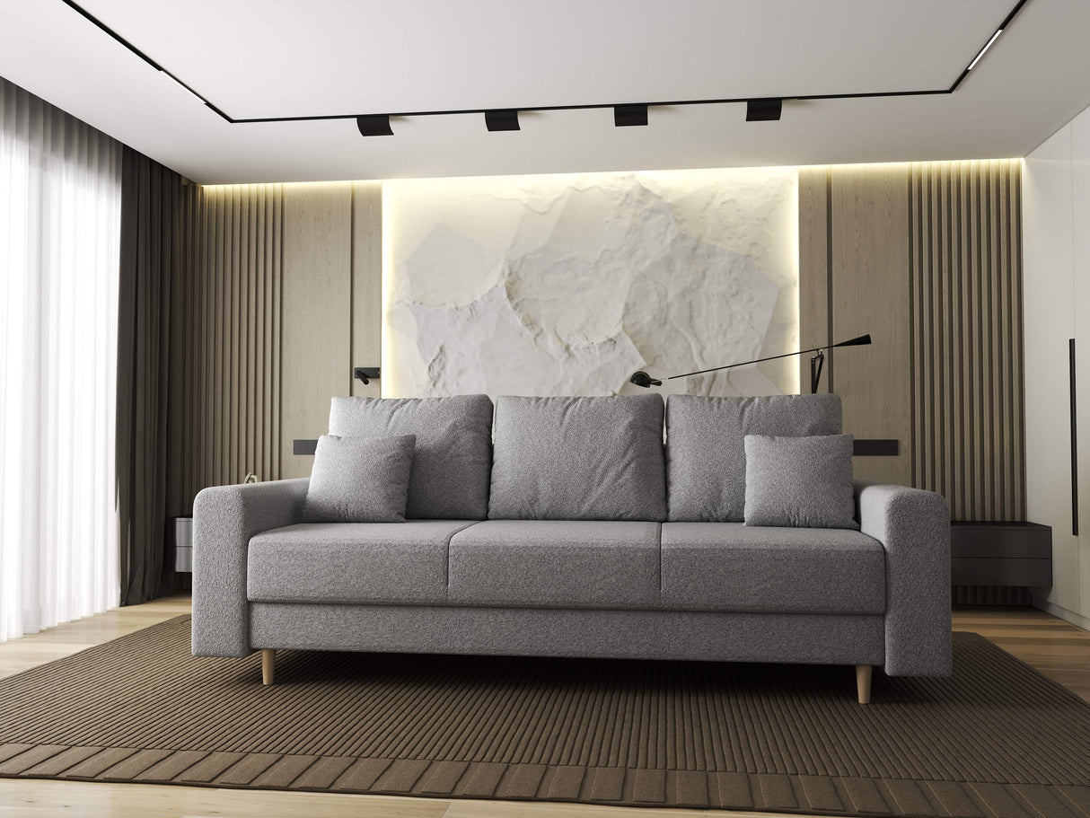 Canapea extensibilă dumonde cu ladă de depozitare si sezut confortabil din spuma HR, Kronos Euphoria Gri 210x100 cm fabrica
