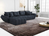 Colțar extensibil dumonde cu ladă de depozitare si sezut confortabil din spuma HR, Berlin XL Enjoy Lux Grey Antracit 350x185 cm Fabrica