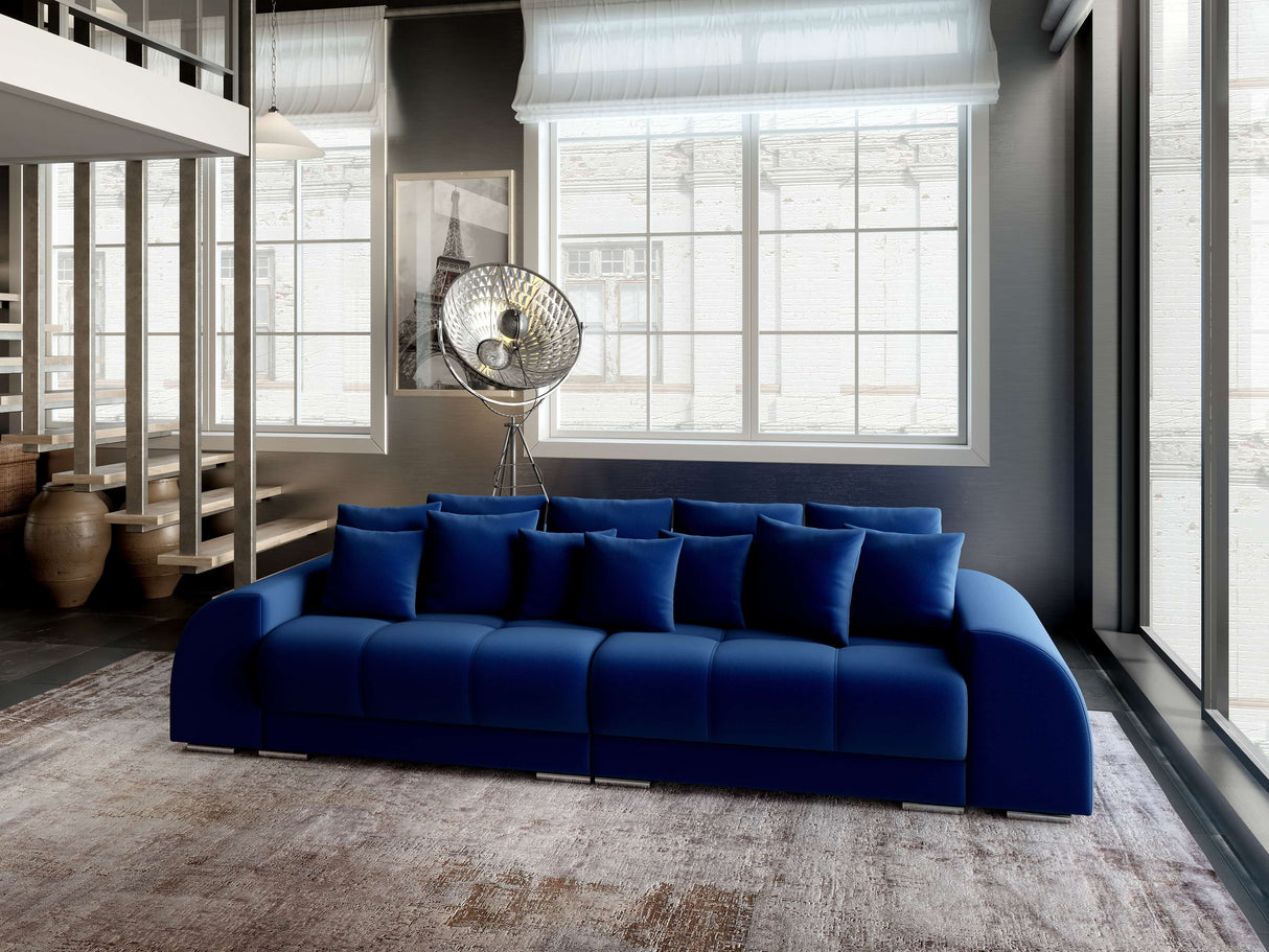 Canapea extensibilă dumonde cu 2 lăzi de depozitare si sezut confortabil din spuma HR, Verona Navy Blue 310x100 cm Fabrica